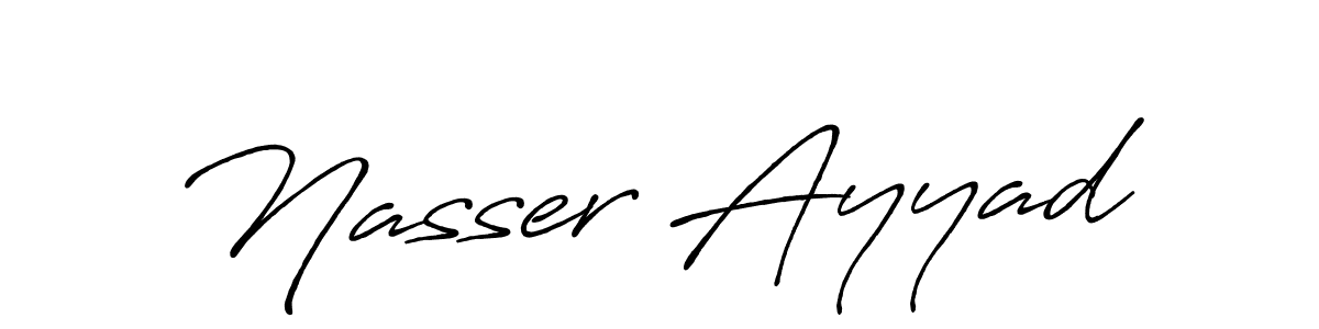 Create a beautiful signature design for name Nasser Ayyad. With this signature (Antro_Vectra_Bolder) fonts, you can make a handwritten signature for free. Nasser Ayyad signature style 7 images and pictures png