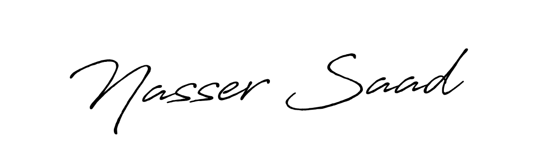 The best way (Antro_Vectra_Bolder) to make a short signature is to pick only two or three words in your name. The name Nasser Saad include a total of six letters. For converting this name. Nasser Saad signature style 7 images and pictures png