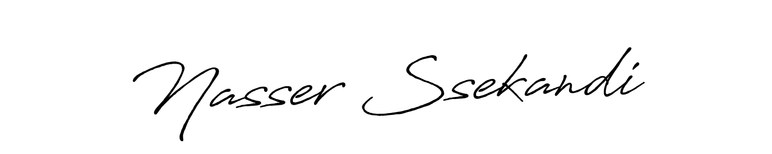 How to make Nasser Ssekandi name signature. Use Antro_Vectra_Bolder style for creating short signs online. This is the latest handwritten sign. Nasser Ssekandi signature style 7 images and pictures png