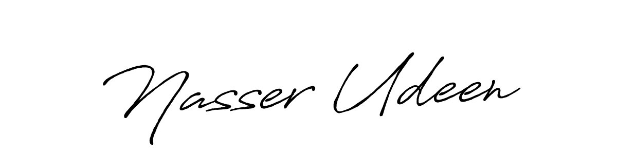 Also You can easily find your signature by using the search form. We will create Nasser Udeen name handwritten signature images for you free of cost using Antro_Vectra_Bolder sign style. Nasser Udeen signature style 7 images and pictures png