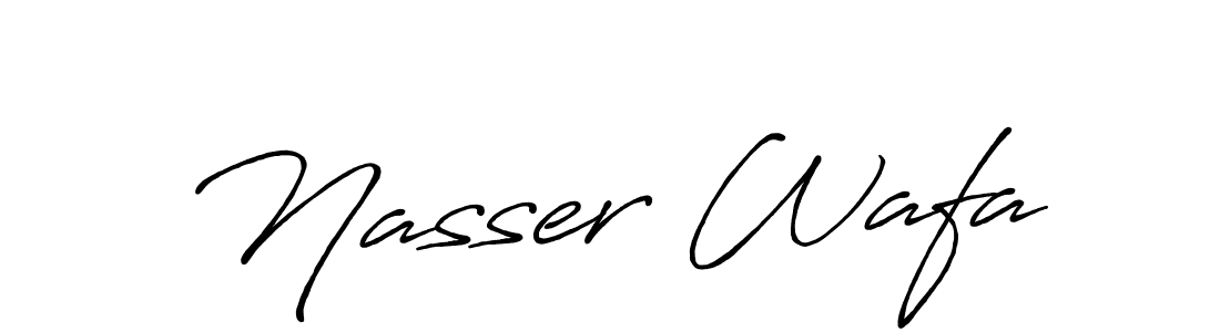 Create a beautiful signature design for name Nasser Wafa. With this signature (Antro_Vectra_Bolder) fonts, you can make a handwritten signature for free. Nasser Wafa signature style 7 images and pictures png