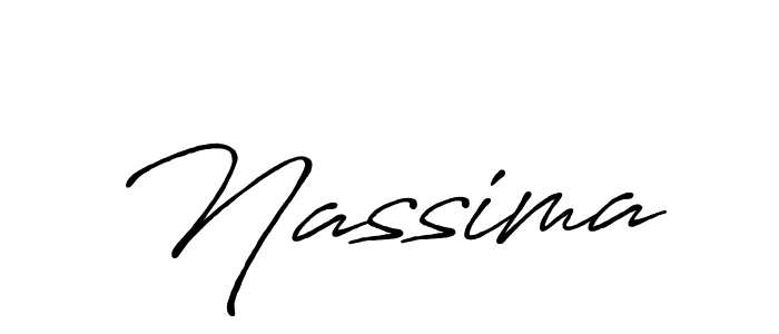 Use a signature maker to create a handwritten signature online. With this signature software, you can design (Antro_Vectra_Bolder) your own signature for name Nassima. Nassima signature style 7 images and pictures png
