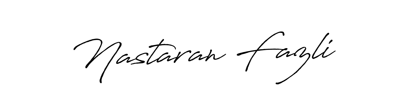 Design your own signature with our free online signature maker. With this signature software, you can create a handwritten (Antro_Vectra_Bolder) signature for name Nastaran Fazli. Nastaran Fazli signature style 7 images and pictures png