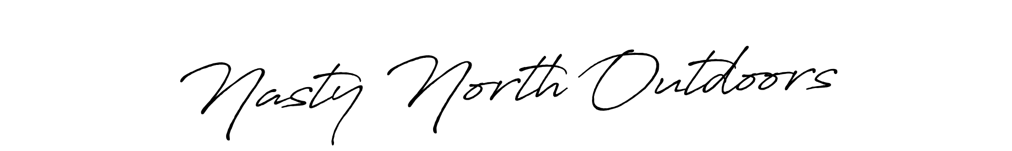 You should practise on your own different ways (Antro_Vectra_Bolder) to write your name (Nasty North Outdoors) in signature. don't let someone else do it for you. Nasty North Outdoors signature style 7 images and pictures png
