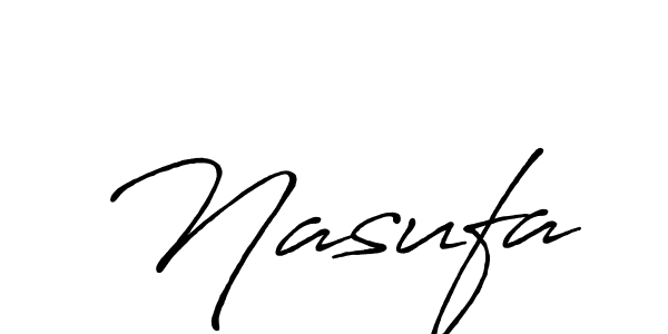 Use a signature maker to create a handwritten signature online. With this signature software, you can design (Antro_Vectra_Bolder) your own signature for name Nasufa. Nasufa signature style 7 images and pictures png