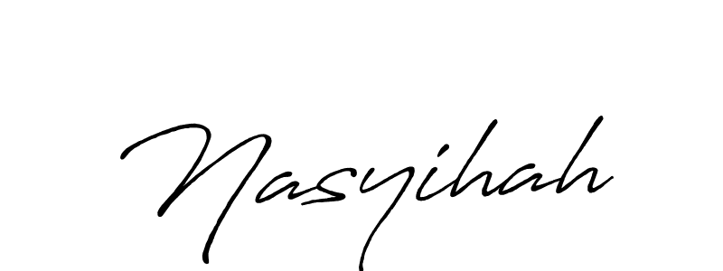 Design your own signature with our free online signature maker. With this signature software, you can create a handwritten (Antro_Vectra_Bolder) signature for name Nasyihah. Nasyihah signature style 7 images and pictures png