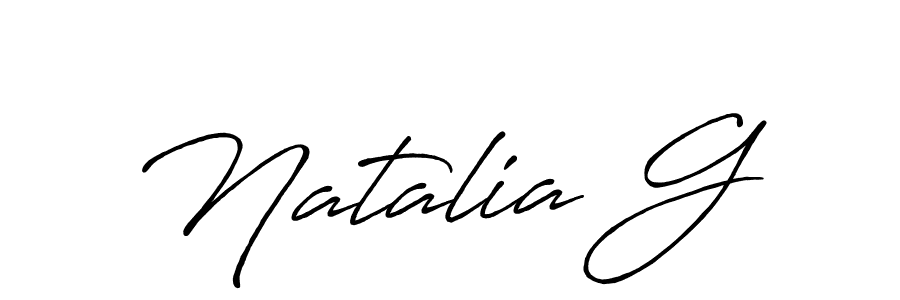 The best way (Antro_Vectra_Bolder) to make a short signature is to pick only two or three words in your name. The name Natalia G include a total of six letters. For converting this name. Natalia G signature style 7 images and pictures png