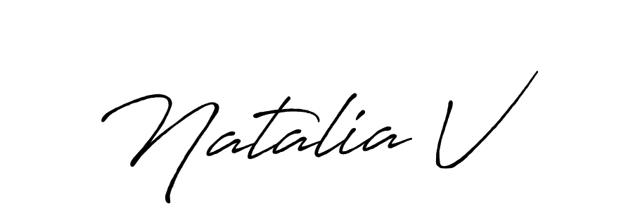 The best way (Antro_Vectra_Bolder) to make a short signature is to pick only two or three words in your name. The name Natalia V include a total of six letters. For converting this name. Natalia V signature style 7 images and pictures png