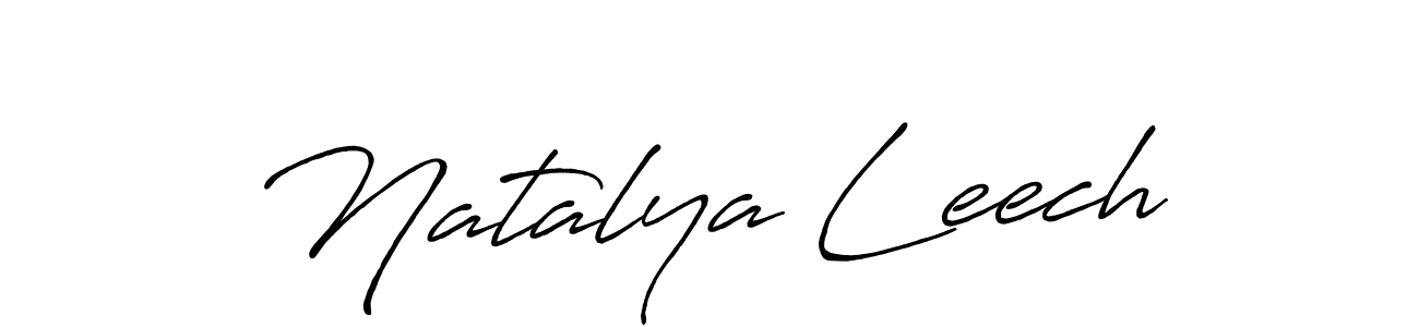 Natalya Leech stylish signature style. Best Handwritten Sign (Antro_Vectra_Bolder) for my name. Handwritten Signature Collection Ideas for my name Natalya Leech. Natalya Leech signature style 7 images and pictures png