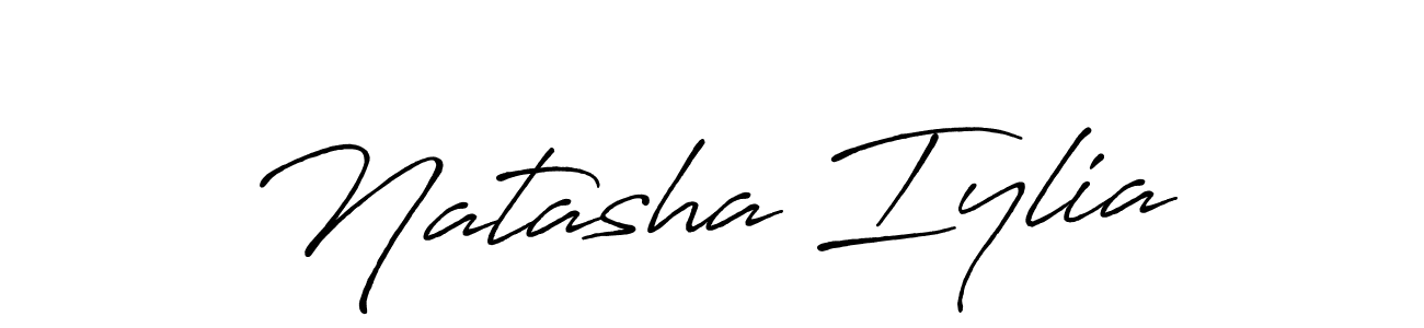 Make a beautiful signature design for name Natasha Iylia. With this signature (Antro_Vectra_Bolder) style, you can create a handwritten signature for free. Natasha Iylia signature style 7 images and pictures png