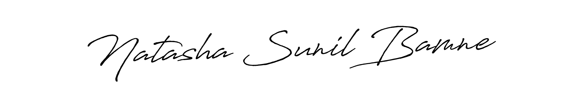 Create a beautiful signature design for name Natasha Sunil Bamne. With this signature (Antro_Vectra_Bolder) fonts, you can make a handwritten signature for free. Natasha Sunil Bamne signature style 7 images and pictures png