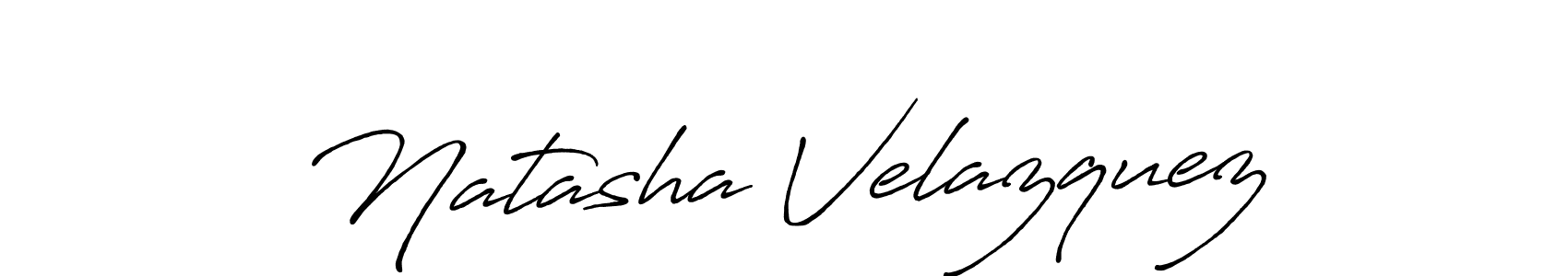 Make a beautiful signature design for name Natasha Velazquez. With this signature (Antro_Vectra_Bolder) style, you can create a handwritten signature for free. Natasha Velazquez signature style 7 images and pictures png