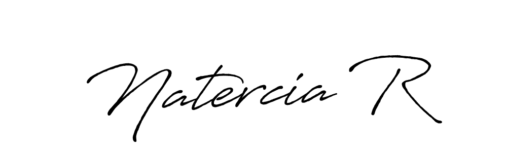 Similarly Antro_Vectra_Bolder is the best handwritten signature design. Signature creator online .You can use it as an online autograph creator for name Natercia R. Natercia R signature style 7 images and pictures png