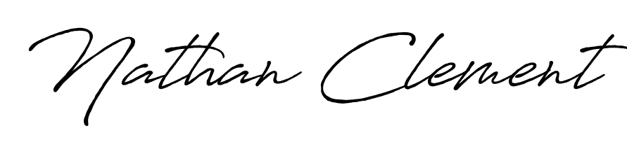 The Antro_Vectra_Bolder handwriting style adds charm and authenticity to name Nathan Clement. A wonderful choice for personal thank-you notes. Nathan Clement signature style 7 images and pictures png