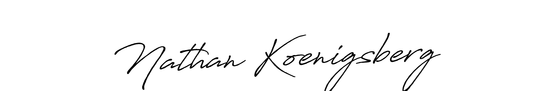 Make a beautiful signature design for name Nathan Koenigsberg. With this signature (Antro_Vectra_Bolder) style, you can create a handwritten signature for free. Nathan Koenigsberg signature style 7 images and pictures png