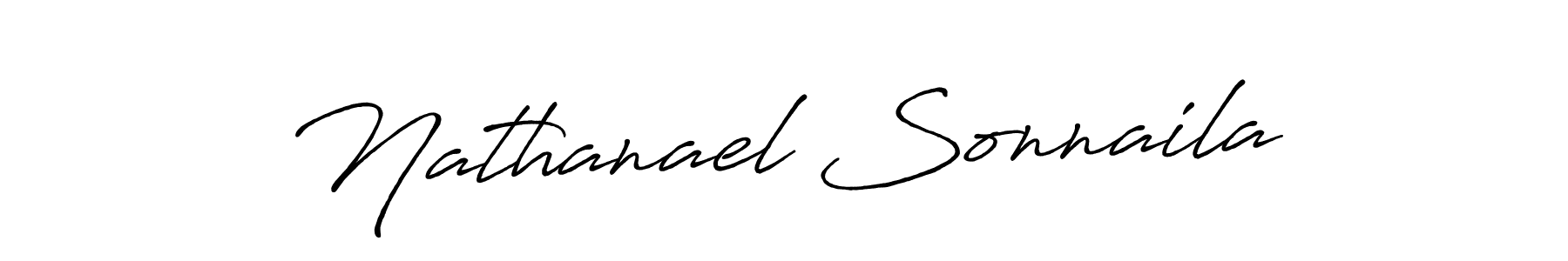 How to make Nathanael Sonnaila name signature. Use Antro_Vectra_Bolder style for creating short signs online. This is the latest handwritten sign. Nathanael Sonnaila signature style 7 images and pictures png