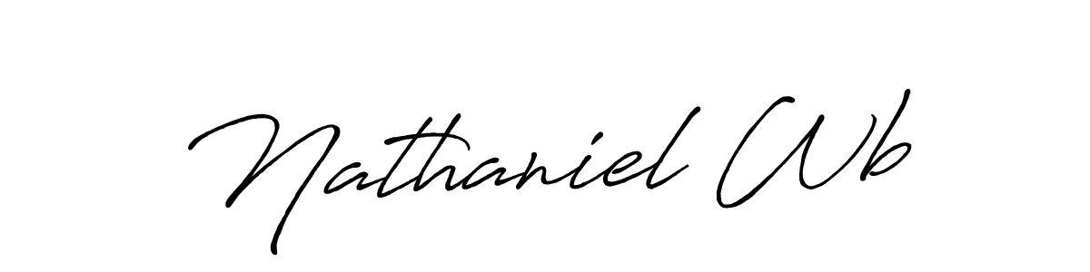 Use a signature maker to create a handwritten signature online. With this signature software, you can design (Antro_Vectra_Bolder) your own signature for name Nathaniel Wb. Nathaniel Wb signature style 7 images and pictures png