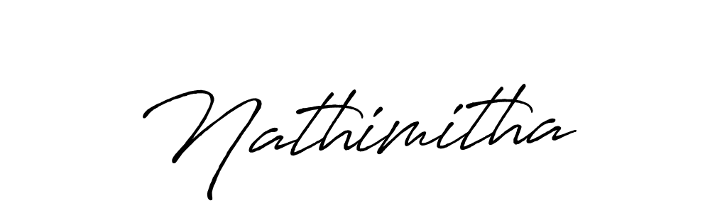 Also we have Nathimitha name is the best signature style. Create professional handwritten signature collection using Antro_Vectra_Bolder autograph style. Nathimitha signature style 7 images and pictures png