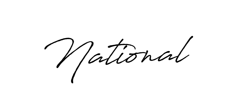 Antro_Vectra_Bolder is a professional signature style that is perfect for those who want to add a touch of class to their signature. It is also a great choice for those who want to make their signature more unique. Get National name to fancy signature for free. National signature style 7 images and pictures png