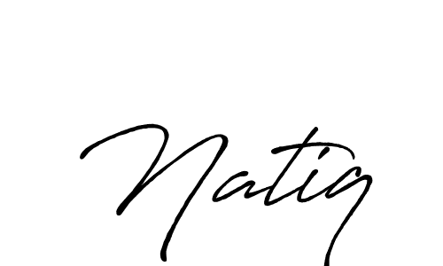 How to make Natiq name signature. Use Antro_Vectra_Bolder style for creating short signs online. This is the latest handwritten sign. Natiq signature style 7 images and pictures png