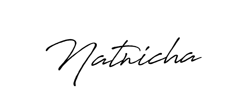 Use a signature maker to create a handwritten signature online. With this signature software, you can design (Antro_Vectra_Bolder) your own signature for name Natnicha. Natnicha signature style 7 images and pictures png