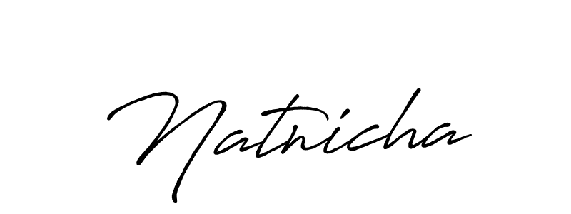 You should practise on your own different ways (Antro_Vectra_Bolder) to write your name (Natnicha) in signature. don't let someone else do it for you. Natnicha signature style 7 images and pictures png