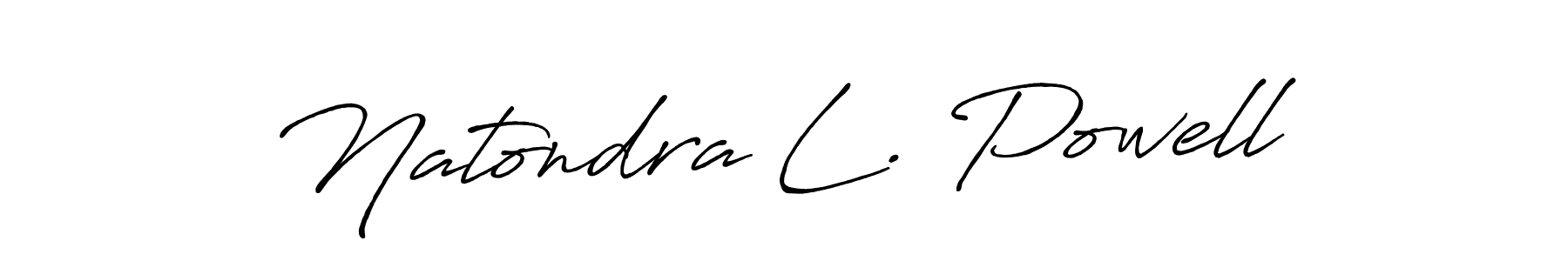 You should practise on your own different ways (Antro_Vectra_Bolder) to write your name (Natondra L. Powell) in signature. don't let someone else do it for you. Natondra L. Powell signature style 7 images and pictures png