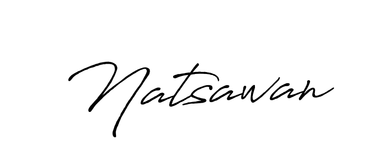 The best way (Antro_Vectra_Bolder) to make a short signature is to pick only two or three words in your name. The name Natsawan include a total of six letters. For converting this name. Natsawan signature style 7 images and pictures png