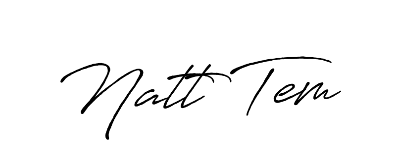 How to make Natt Tem name signature. Use Antro_Vectra_Bolder style for creating short signs online. This is the latest handwritten sign. Natt Tem signature style 7 images and pictures png