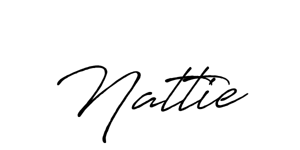 How to make Nattie name signature. Use Antro_Vectra_Bolder style for creating short signs online. This is the latest handwritten sign. Nattie signature style 7 images and pictures png