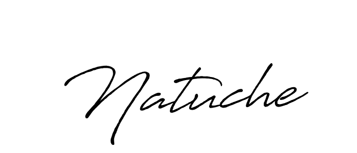 How to make Natuche name signature. Use Antro_Vectra_Bolder style for creating short signs online. This is the latest handwritten sign. Natuche signature style 7 images and pictures png