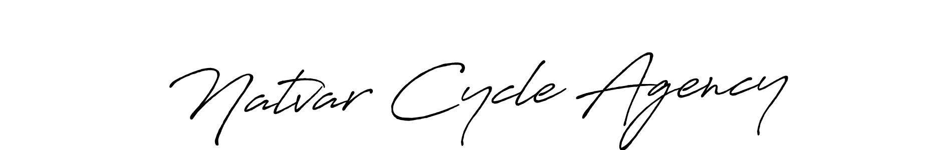 How to make Natvar Cycle Agency name signature. Use Antro_Vectra_Bolder style for creating short signs online. This is the latest handwritten sign. Natvar Cycle Agency signature style 7 images and pictures png