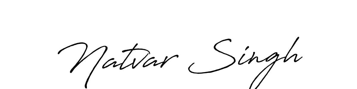 The best way (Antro_Vectra_Bolder) to make a short signature is to pick only two or three words in your name. The name Natvar Singh include a total of six letters. For converting this name. Natvar Singh signature style 7 images and pictures png