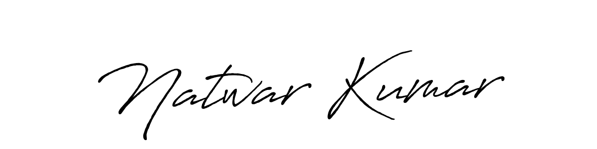 Create a beautiful signature design for name Natwar Kumar. With this signature (Antro_Vectra_Bolder) fonts, you can make a handwritten signature for free. Natwar Kumar signature style 7 images and pictures png