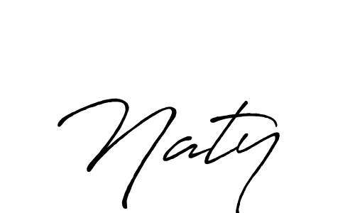 Make a beautiful signature design for name Naty . With this signature (Antro_Vectra_Bolder) style, you can create a handwritten signature for free. Naty  signature style 7 images and pictures png