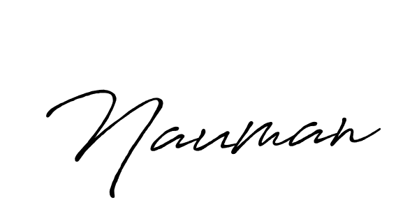 Use a signature maker to create a handwritten signature online. With this signature software, you can design (Antro_Vectra_Bolder) your own signature for name Nauman. Nauman signature style 7 images and pictures png