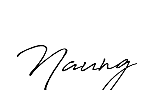 Make a beautiful signature design for name Naung. With this signature (Antro_Vectra_Bolder) style, you can create a handwritten signature for free. Naung signature style 7 images and pictures png