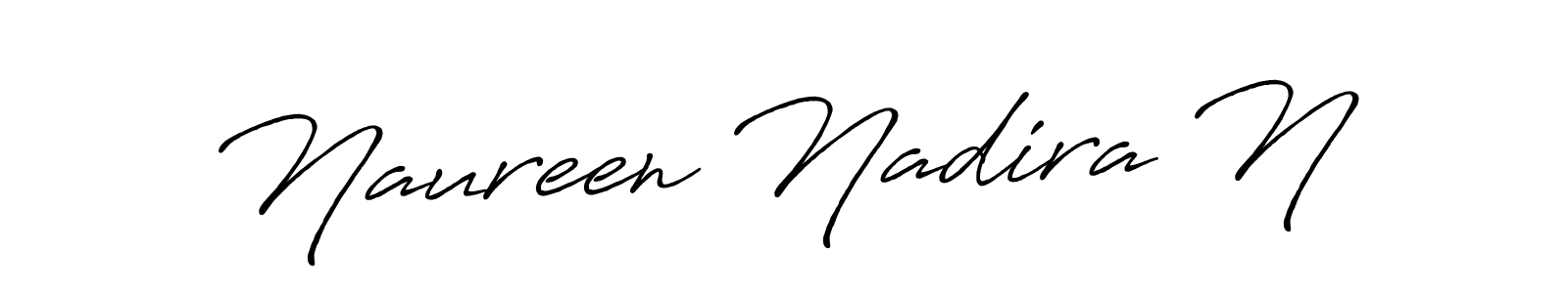 Use a signature maker to create a handwritten signature online. With this signature software, you can design (Antro_Vectra_Bolder) your own signature for name Naureen Nadira N. Naureen Nadira N signature style 7 images and pictures png