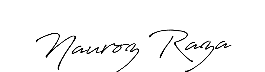 if you are searching for the best signature style for your name Nauroz Raza. so please give up your signature search. here we have designed multiple signature styles  using Antro_Vectra_Bolder. Nauroz Raza signature style 7 images and pictures png