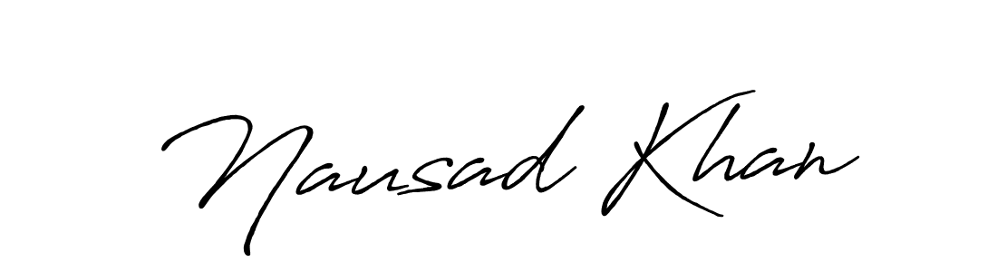 Create a beautiful signature design for name Nausad Khan. With this signature (Antro_Vectra_Bolder) fonts, you can make a handwritten signature for free. Nausad Khan signature style 7 images and pictures png