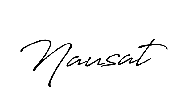 How to make Nausat name signature. Use Antro_Vectra_Bolder style for creating short signs online. This is the latest handwritten sign. Nausat signature style 7 images and pictures png