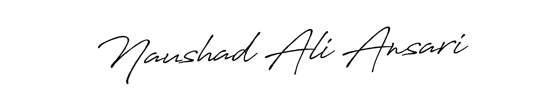 Create a beautiful signature design for name Naushad Ali Ansari. With this signature (Antro_Vectra_Bolder) fonts, you can make a handwritten signature for free. Naushad Ali Ansari signature style 7 images and pictures png