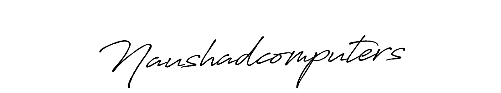 Create a beautiful signature design for name Naushadcomputers. With this signature (Antro_Vectra_Bolder) fonts, you can make a handwritten signature for free. Naushadcomputers signature style 7 images and pictures png