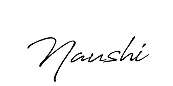 Use a signature maker to create a handwritten signature online. With this signature software, you can design (Antro_Vectra_Bolder) your own signature for name Naushi. Naushi signature style 7 images and pictures png