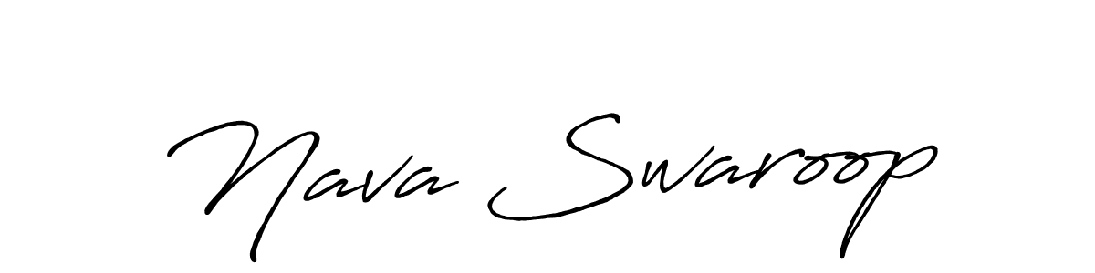 How to make Nava Swaroop name signature. Use Antro_Vectra_Bolder style for creating short signs online. This is the latest handwritten sign. Nava Swaroop signature style 7 images and pictures png
