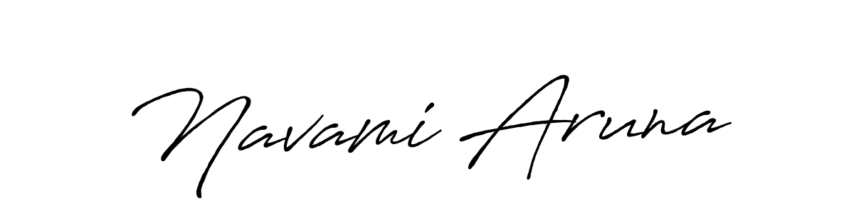 How to make Navami Aruna signature? Antro_Vectra_Bolder is a professional autograph style. Create handwritten signature for Navami Aruna name. Navami Aruna signature style 7 images and pictures png