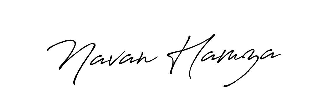 How to make Navan Hamza name signature. Use Antro_Vectra_Bolder style for creating short signs online. This is the latest handwritten sign. Navan Hamza signature style 7 images and pictures png
