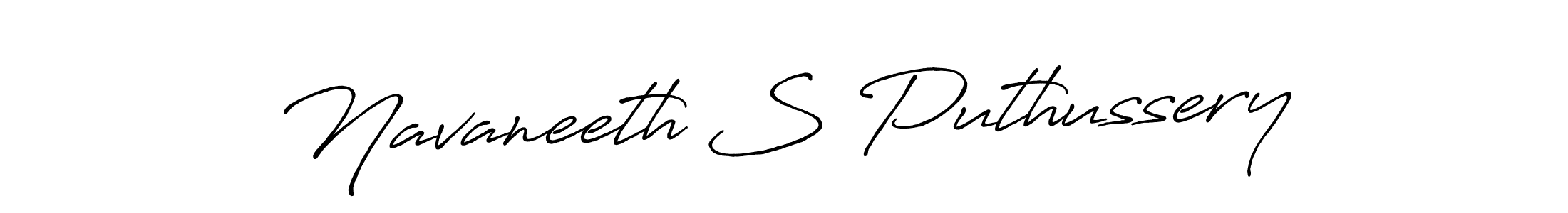 The best way (Antro_Vectra_Bolder) to make a short signature is to pick only two or three words in your name. The name Navaneeth S Puthussery include a total of six letters. For converting this name. Navaneeth S Puthussery signature style 7 images and pictures png