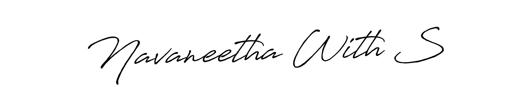 How to make Navaneetha With S name signature. Use Antro_Vectra_Bolder style for creating short signs online. This is the latest handwritten sign. Navaneetha With S signature style 7 images and pictures png