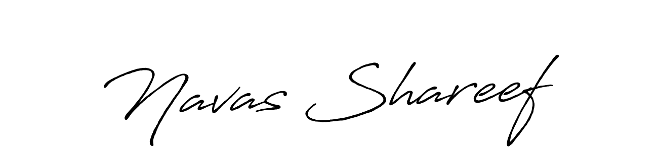 Create a beautiful signature design for name Navas Shareef. With this signature (Antro_Vectra_Bolder) fonts, you can make a handwritten signature for free. Navas Shareef signature style 7 images and pictures png